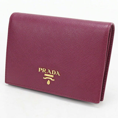 Used Prada Bifold Wallet Bifold Wallet Compact Ladies Brand PRADA Saffiano Leather 1M0668 Purple USDPR120720011