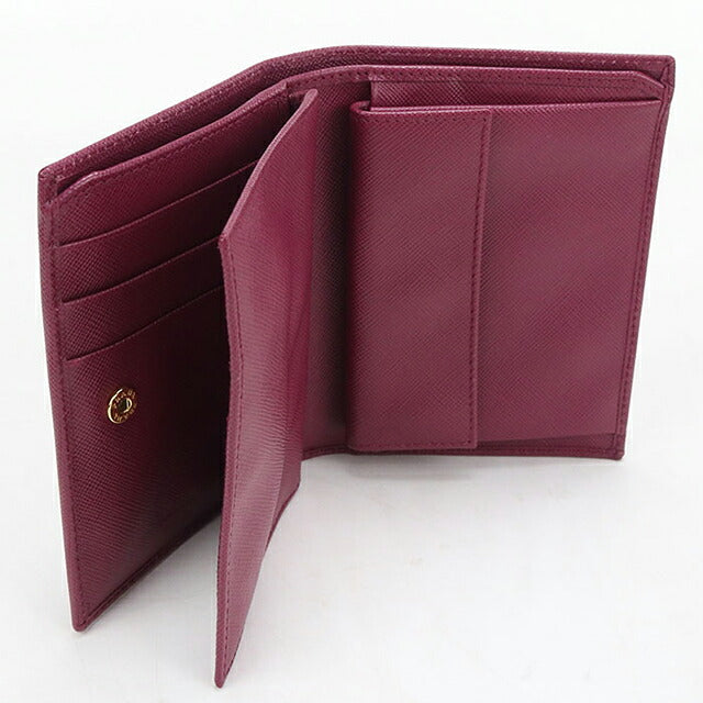 Used Prada Bifold Wallet Bifold Wallet Compact Ladies Brand PRADA Saffiano Leather 1M0668 Purple USDPR120720011