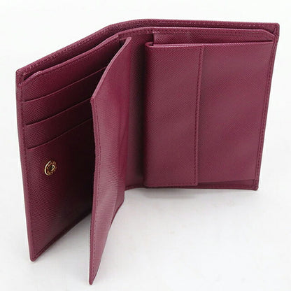 Used Prada Bifold Wallet Bifold Wallet Compact Ladies Brand PRADA Saffiano Leather 1M0668 Purple USDPR120720011