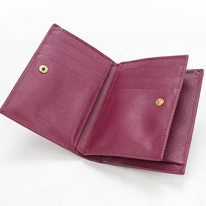 Used Prada Bifold Wallet Bifold Wallet Compact Ladies Brand PRADA Saffiano Leather 1M0668 Purple USDPR120720011