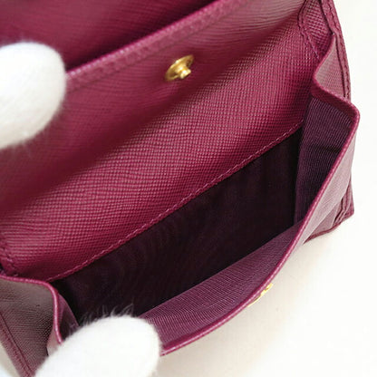 Used Prada Bifold Wallet Bifold Wallet Compact Ladies Brand PRADA Saffiano Leather 1M0668 Purple USDPR120720011