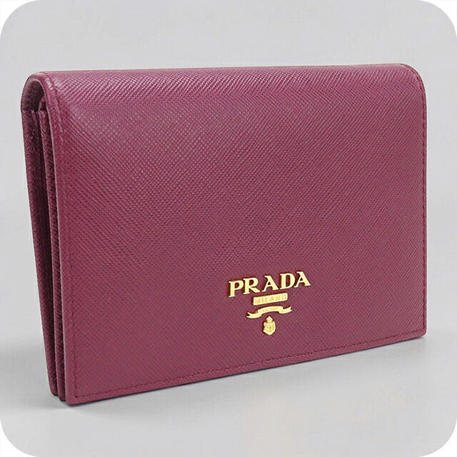 Used Prada Bifold Wallet Bifold Wallet Compact Ladies Brand PRADA Saffiano Leather 1M0668 Purple USDPR120720011