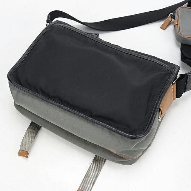 二手 Prada 斜挎包单肩包男女通用品牌 PRADA 三角标志双色灰色 USDPR121115011