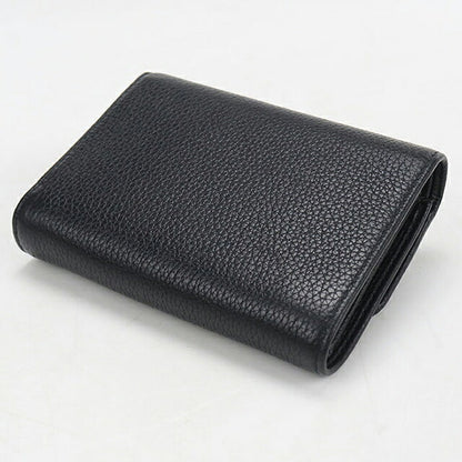 二手普拉达三折钱包 三折钱包紧凑型女士品牌 PRADA 皮革 1MH025 黑色 USDPR121146011