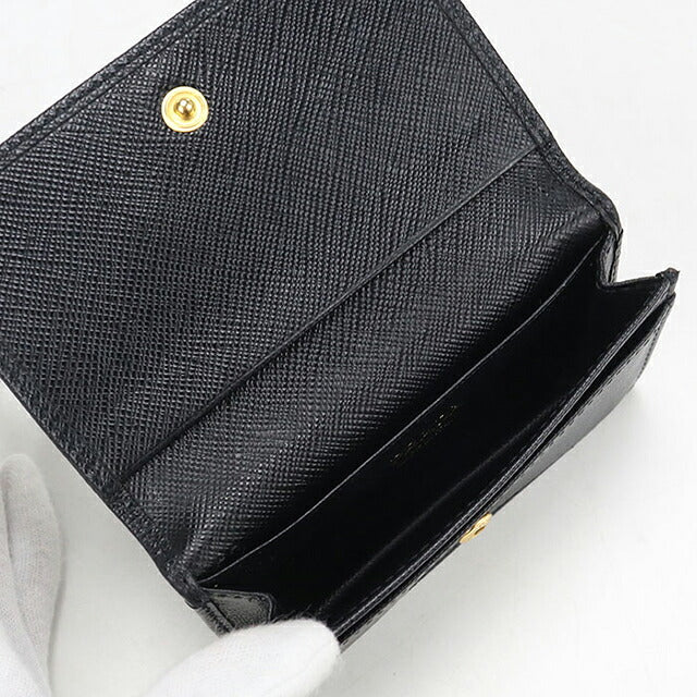 二手 Prada 名片夹女装品牌 PRADA Saffiano 皮革卡套皮革 1MC122 黑色 USDPR121148011