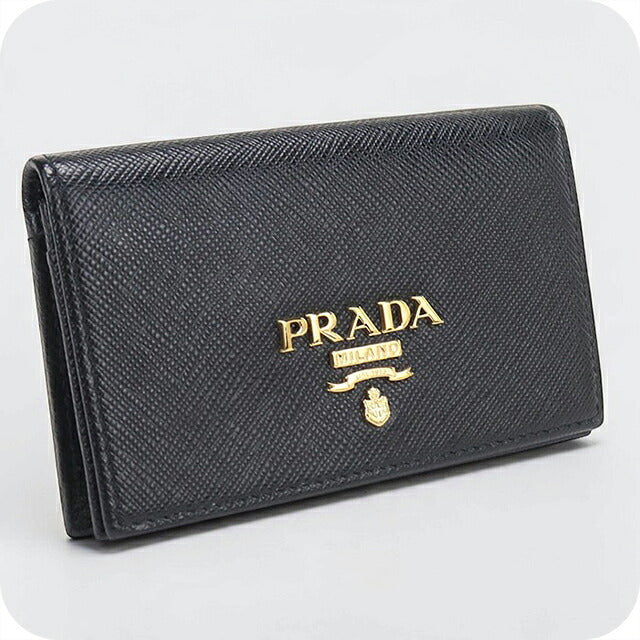 二手 Prada 名片夹女装品牌 PRADA Saffiano 皮革卡套皮革 1MC122 黑色 USDPR121148011