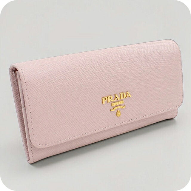 二手 Prada 长钱包双折女士品牌 PRADA Saffiano 多色 1MH132 粉色 USDPR121164011