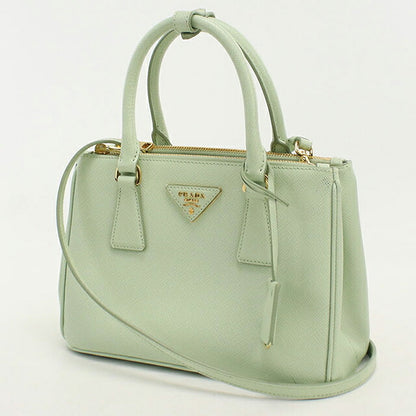 二手普拉达手提包女士品牌 PRADA Galleria 2WAY Saffiano 皮革小包 1BA896 绿色 USDPR121272011