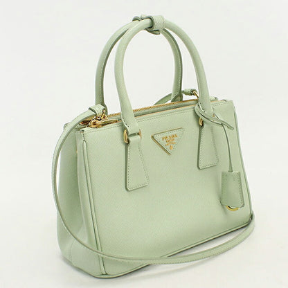 二手普拉达手提包女士品牌 PRADA Galleria 2WAY Saffiano 皮革小包 1BA896 绿色 USDPR121272011