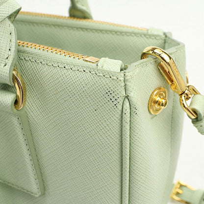 二手普拉达手提包女士品牌 PRADA Galleria 2WAY Saffiano 皮革小包 1BA896 绿色 USDPR121272011