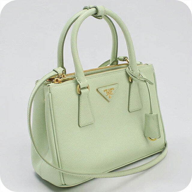 二手普拉达手提包女士品牌 PRADA Galleria 2WAY Saffiano 皮革小包 1BA896 绿色 USDPR121272011