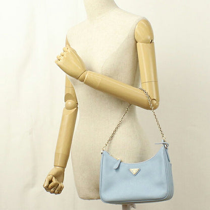 二手 Prada 单肩包女式品牌 PRADA 重新版 2005 2WAY Saffiano 皮革包 1BH204 蓝色 USDPR121273011