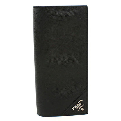 二手普拉达长钱包双折男士品牌PRADA Saffiano皮革钱包2MV836黑色USDPR121307011