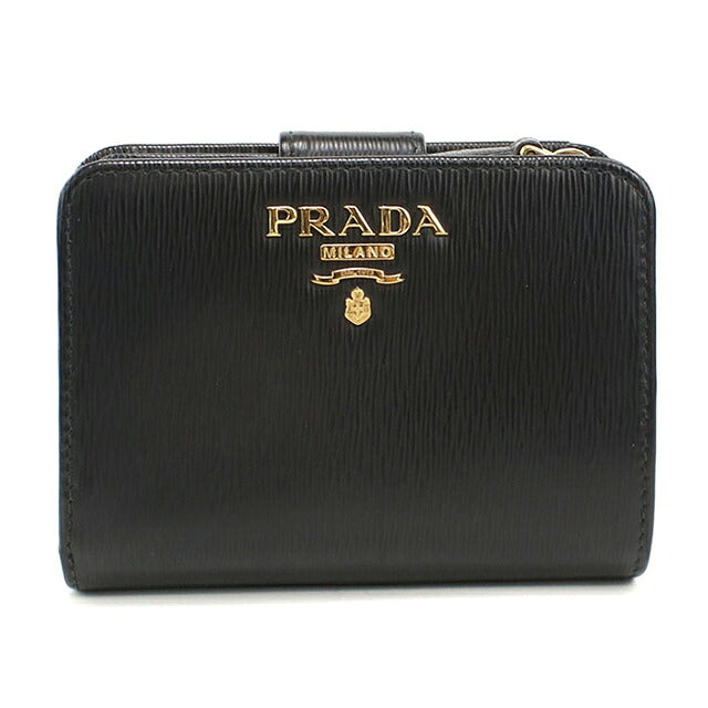 二手 Prada 双折钱包 双折钱包 紧凑型女士品牌 PRADA 1ML018 黑色 USDPR121309011