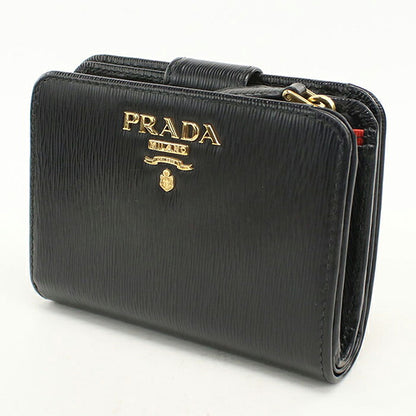 二手 Prada 双折钱包 双折钱包 紧凑型女士品牌 PRADA 1ML018 黑色 USDPR121309011