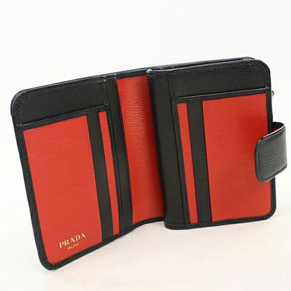 二手 Prada 双折钱包 双折钱包 紧凑型女士品牌 PRADA 1ML018 黑色 USDPR121309011