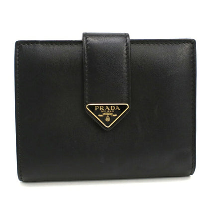二手 Prada 双折钱包 双折钱包 紧凑型女士品牌 PRADA 1MV204 黑色 USDPR121314011