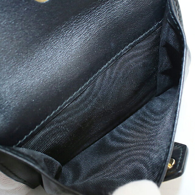 二手 Prada 双折钱包 双折钱包 紧凑型女士品牌 PRADA 1MV204 黑色 USDPR121314011
