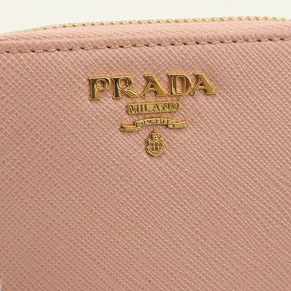 二手 Prada 零钱包女式品牌 PRADA Saffiano 皮革零钱包 1MM268 粉色 USDPR121332011