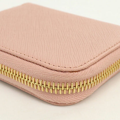 二手 Prada 零钱包女式品牌 PRADA Saffiano 皮革零钱包 1MM268 粉色 USDPR121332011