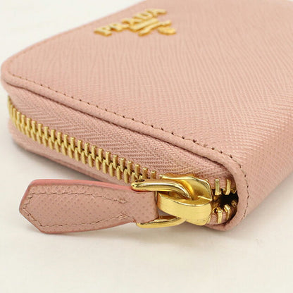 二手 Prada 零钱包女式品牌 PRADA Saffiano 皮革零钱包 1MM268 粉色 USDPR121332011
