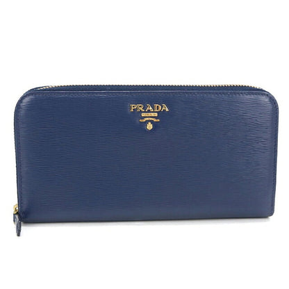 二手普拉达长钱包圆形拉链女士品牌PRADA 1ML506蓝色USDPR121419011