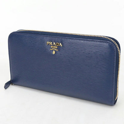 二手普拉达长钱包圆形拉链女士品牌PRADA 1ML506蓝色USDPR121419011