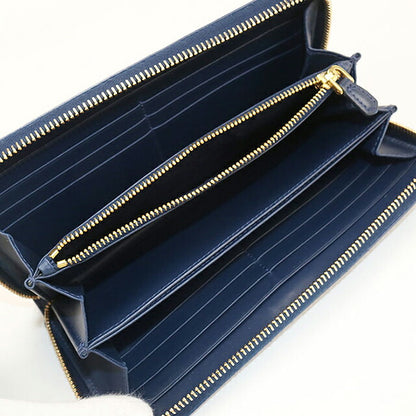 二手普拉达长钱包圆形拉链女士品牌PRADA 1ML506蓝色USDPR121419011