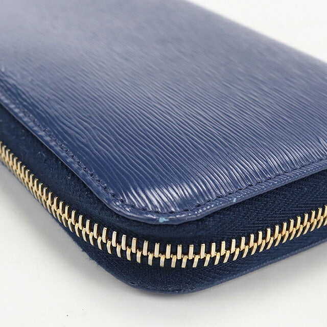 二手普拉达长钱包圆形拉链女士品牌PRADA 1ML506蓝色USDPR121419011