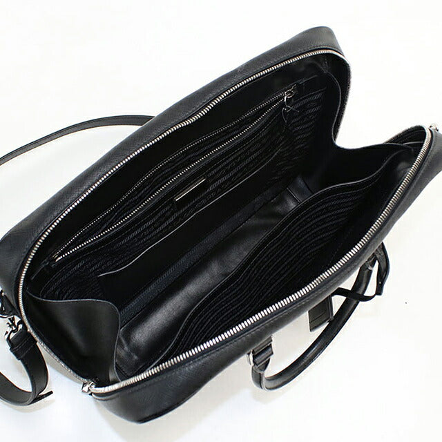 二手 Prada 公文包男士品牌 PRADA Saffiano 皮革皮革黑色 USDPR121480011