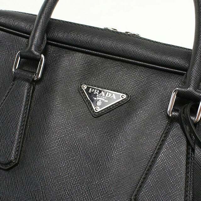 二手 Prada 公文包男士品牌 PRADA Saffiano 皮革皮革黑色 USDPR121480011