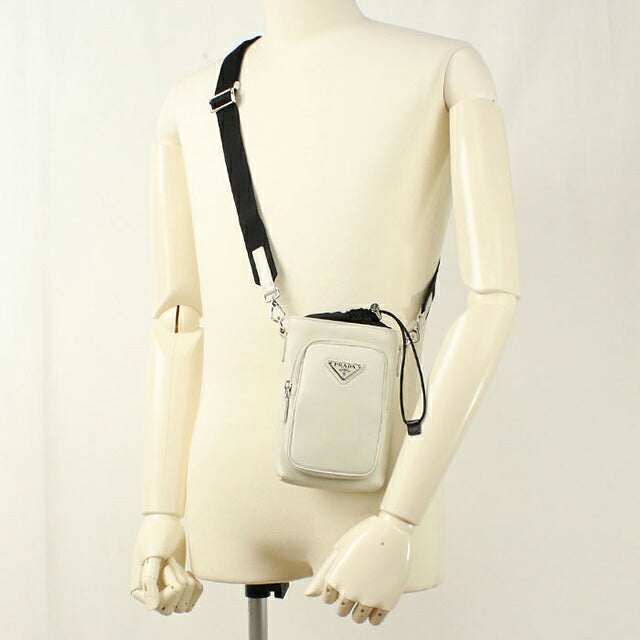 二手 Prada 斜挎单肩包男士品牌 PRADA 皮革智能手机套 2ZH155 白色 USDPR121481011