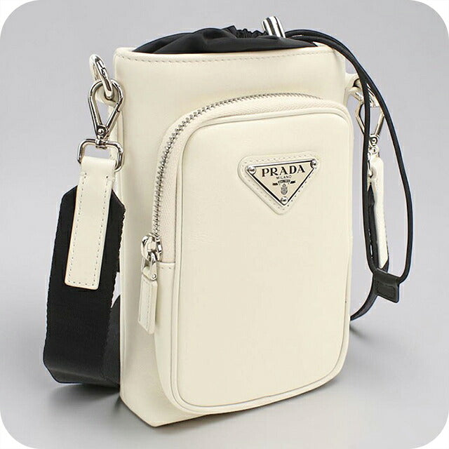 二手 Prada 斜挎单肩包男士品牌 PRADA 皮革智能手机套 2ZH155 白色 USDPR121481011