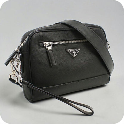 二手 Prada 斜挎包男士品牌 PRADA Saffiano 皮革包皮革 2VH063 黑色 USDPR121487011