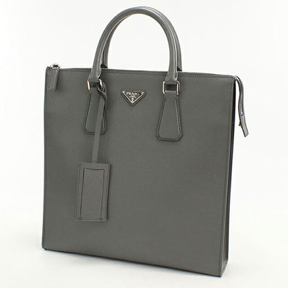 二手 Prada 手提包男士品牌 PRADA Saffiano 皮革皮革灰色 USDPR121497011