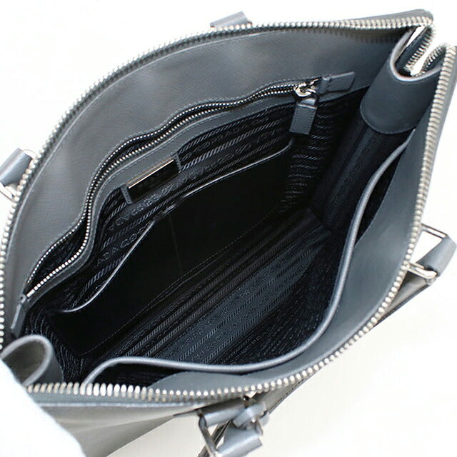 二手 Prada 手提包男士品牌 PRADA Saffiano 皮革皮革灰色 USDPR121497011