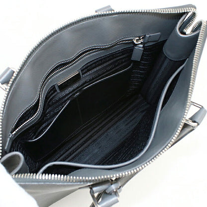 二手 Prada 手提包男士品牌 PRADA Saffiano 皮革皮革灰色 USDPR121497011