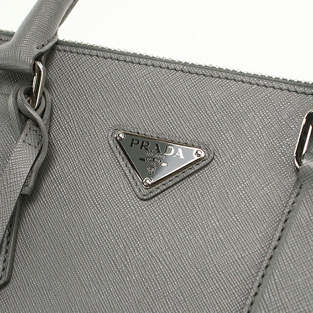 二手 Prada 手提包男士品牌 PRADA Saffiano 皮革皮革灰色 USDPR121497011