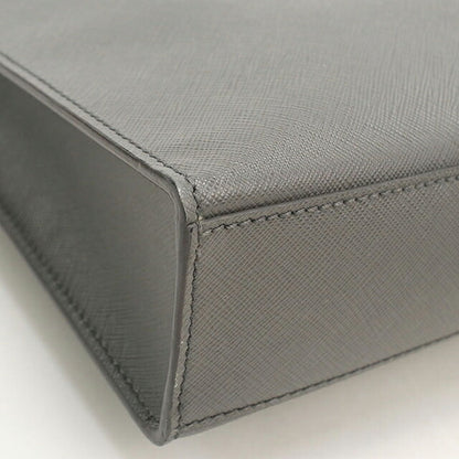 二手 Prada 手提包男士品牌 PRADA Saffiano 皮革皮革灰色 USDPR121497011