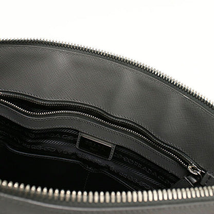 二手 Prada 手提包男士品牌 PRADA Saffiano 皮革皮革灰色 USDPR121497011