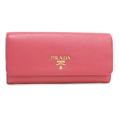 二手 Prada 长钱包双折女装品牌 PRADA Saffiano 多色钱包皮革 1MH132 粉色 USDPR121500011