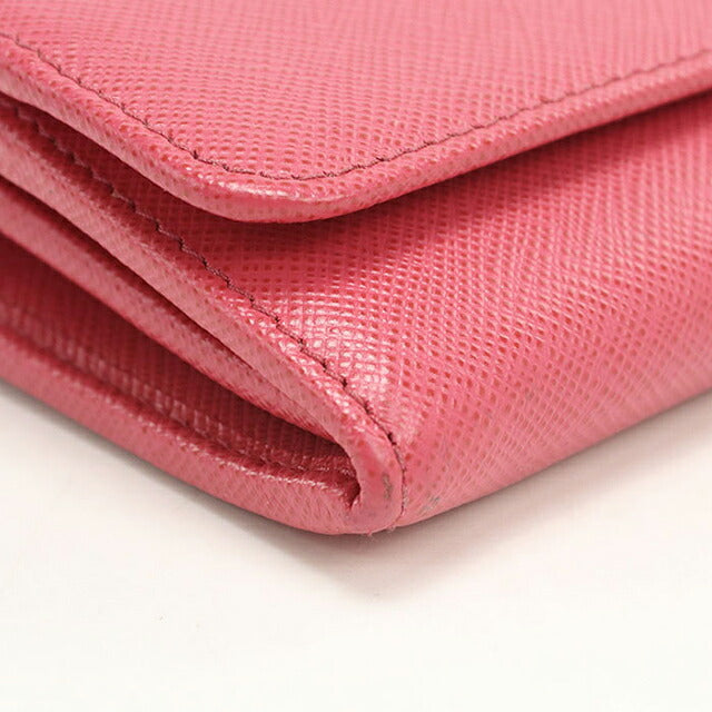 二手 Prada 长钱包双折女装品牌 PRADA Saffiano 多色钱包皮革 1MH132 粉色 USDPR121500011