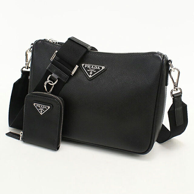 二手 Prada 斜挎包单肩包男女通用品牌 PRADA Saffiano 皮革包皮革黑色 USDPR121520011