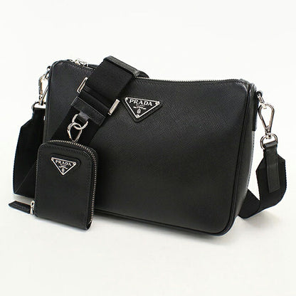 二手 Prada 斜挎包单肩包男女通用品牌 PRADA Saffiano 皮革包皮革黑色 USDPR121520011