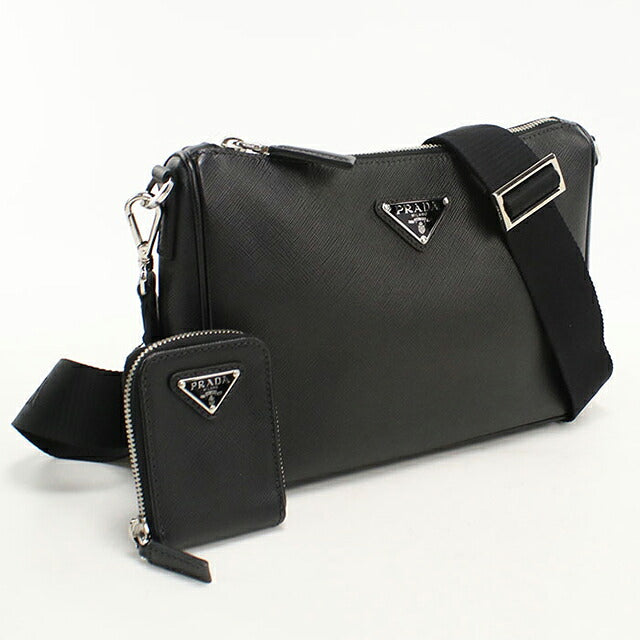 二手 Prada 斜挎包单肩包男女通用品牌 PRADA Saffiano 皮革包皮革黑色 USDPR121520011