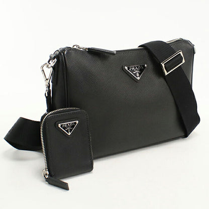 二手 Prada 斜挎包单肩包男女通用品牌 PRADA Saffiano 皮革包皮革黑色 USDPR121520011