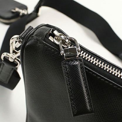 二手 Prada 斜挎包单肩包男女通用品牌 PRADA Saffiano 皮革包皮革黑色 USDPR121520011