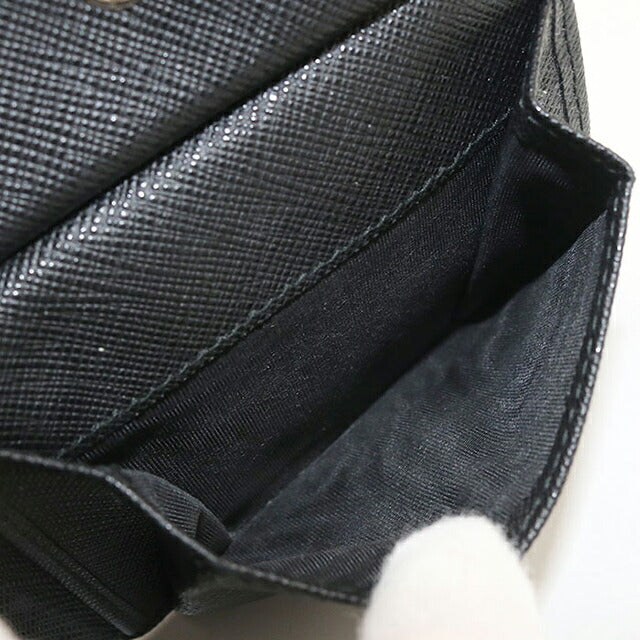 二手 Prada 双折钱包 双折钱包 紧凑型男士品牌 PRADA Saffiano 皮革钱包，带零钱包 2MO738_QHH_F0002 黑色 USDPR121567011