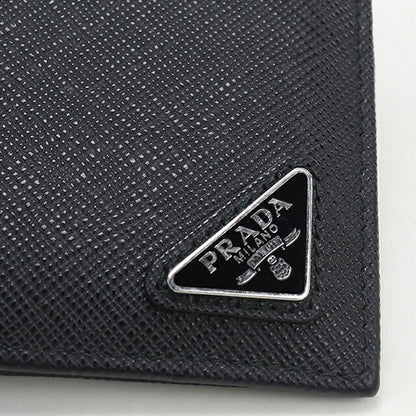 二手 Prada 双折钱包 双折钱包 紧凑型男士品牌 PRADA Saffiano 皮革钱包，带零钱包 2MO738_QHH_F0002 黑色 USDPR121567011