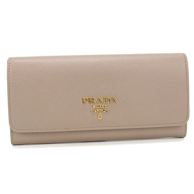 中古 プラダ 長財布二折 レディース ブランド PRADA  サフィアーノレザー財布 1MH132 ベージュ USDPR121573011